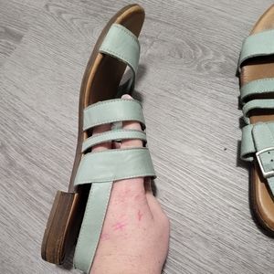 Bueno | Light Teal Leather Strappy Sandals Size 39